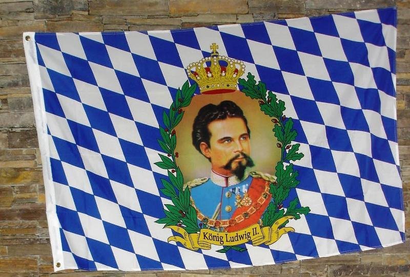 Hissflagge König Ludwig II Größe 150 x 90 cm.