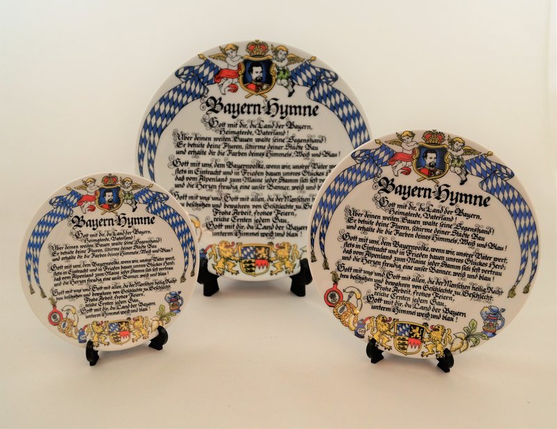 Wandteller Bayernhymne, drei verschiedene Größen