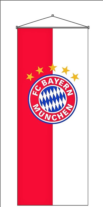 Bannerfahne FC Bayern, Extra Groß 120 x 300 cm