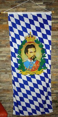 Bannerfahne König Ludwig II Größe 90 x 210 cm