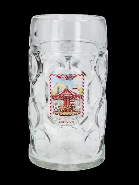 FC Bayern Maßkrug Glas, Oktoberfest 2026, Größe 1 liter