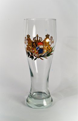 Weißbierglas Größe 1 Liter, Wappen Bayern mit Grün