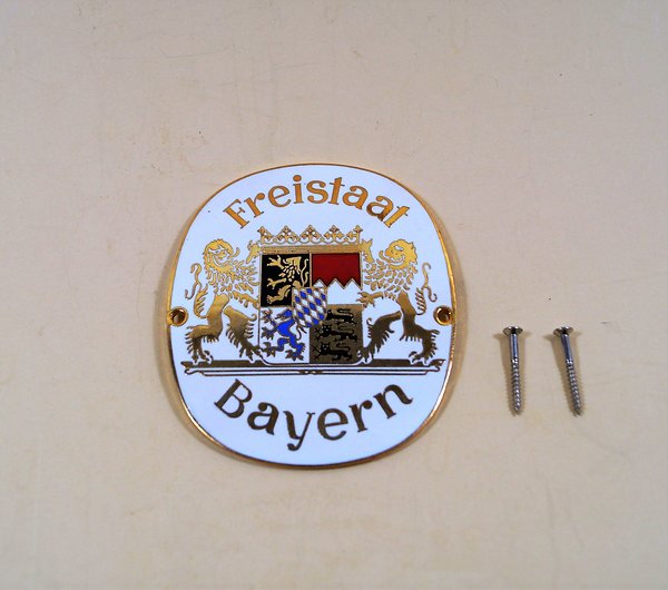 Bayerischer Schild, Freistaat Bayern, Metallplakette, Größe Höhe 8 cm, Breite 7 cm