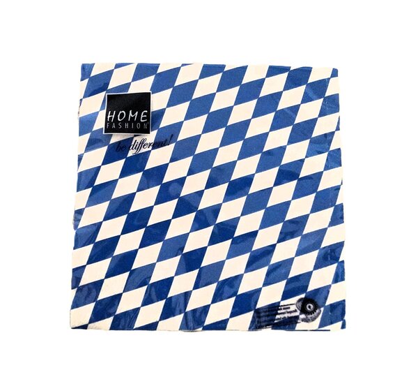 Serviette Bayern weißblau, 1 Packung, 20 stück