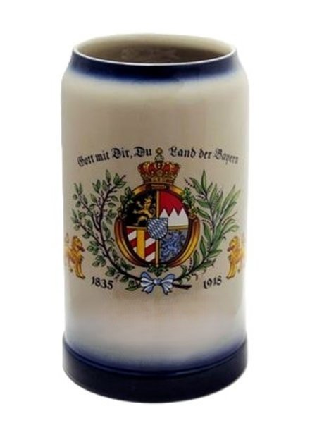 Maßkrug Stein mit Spruch "Gott mit dir du Land der Bayern" Größe 5 Liter Sonderanfertigung.