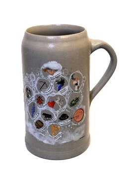 Bierkrug Wiesenwirte Oktoberfest 2025, Limitierte Auflage, Größe 1 Liter