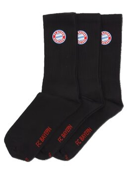 FC Bayern Unisex Crew Socken schwarz,3er-Set