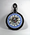 Rückwärtsuhr, Wanduhr, Bayern mit Metallrahmen