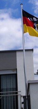 Teleskop Fahnenmast Aluminium 6,50m, 5-Fach höhenverstellbar,