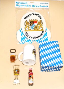 Bayerische Geschenkbox Raute weißblau, Set 6 teilig