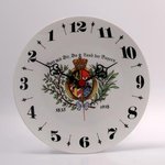 Rückwärtsuhr mit Bayernwappen, Wanduhr, Größe 19 cm.