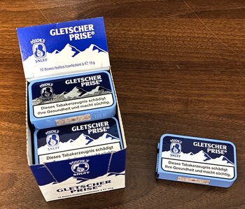 Pöschl´s Gletscherbrise Schnupftabak, Großpackung a 10 x 15 g Dose