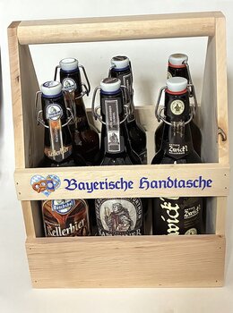 Bayerische Handtasche, gefüllt mit 6 x Bierschmanker´l