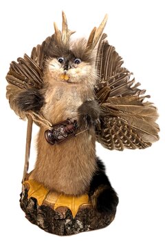 Wolpertinger, mit Laterne, Handanfertigung.