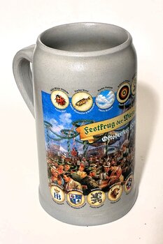 Bierkrug Wiesenwirte Oktoberfest 2026, Limitierte Auflage, Größe 1 Liter