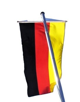 Fahnenmasten Alu, ca. 6.5 m, komplett mit Bannerfahne Deutschland