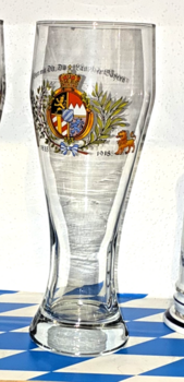 Weißbierglas Größe 1 Liter, Wappen "Gott mit dir du Land der Bayern"
