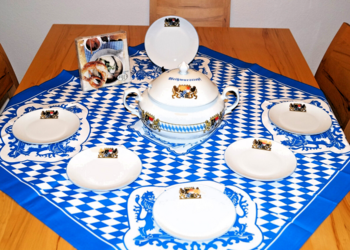 Weißwurstgeschirr Komplettset 7 Teilig Bayernwappen